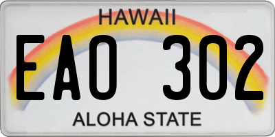 HI license plate EAO302