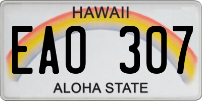 HI license plate EAO307
