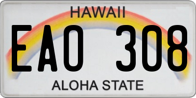 HI license plate EAO308