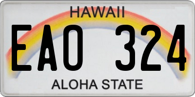 HI license plate EAO324