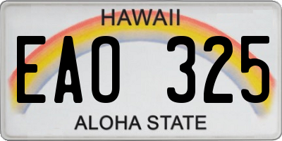 HI license plate EAO325