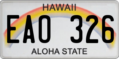 HI license plate EAO326