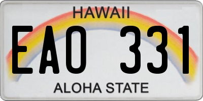 HI license plate EAO331