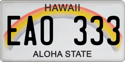 HI license plate EAO333
