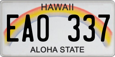 HI license plate EAO337