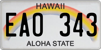 HI license plate EAO343
