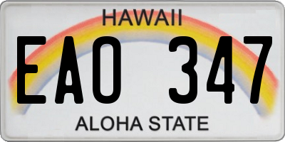 HI license plate EAO347