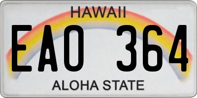 HI license plate EAO364