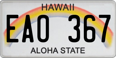 HI license plate EAO367
