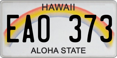 HI license plate EAO373