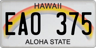 HI license plate EAO375