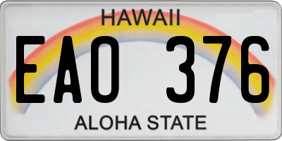 HI license plate EAO376