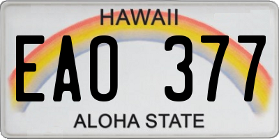HI license plate EAO377