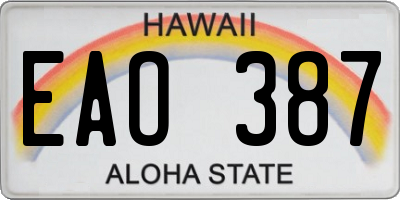 HI license plate EAO387