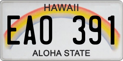 HI license plate EAO391