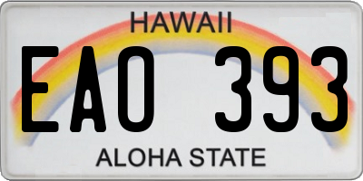 HI license plate EAO393
