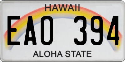HI license plate EAO394