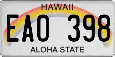 HI license plate EAO398