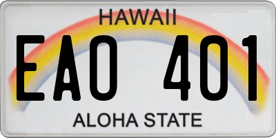 HI license plate EAO401