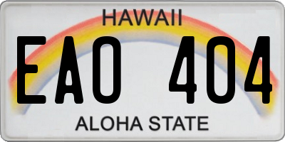 HI license plate EAO404