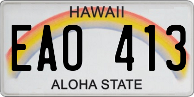 HI license plate EAO413