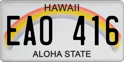 HI license plate EAO416