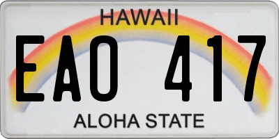 HI license plate EAO417