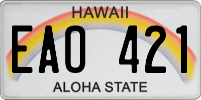 HI license plate EAO421