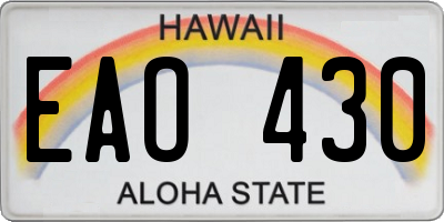 HI license plate EAO430