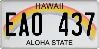 HI license plate EAO437