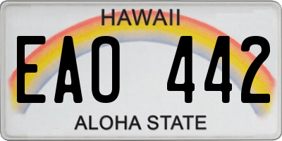 HI license plate EAO442