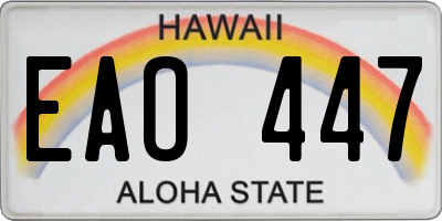 HI license plate EAO447