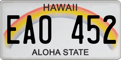 HI license plate EAO452