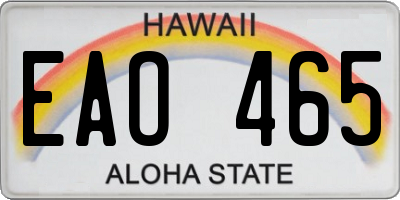 HI license plate EAO465