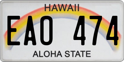 HI license plate EAO474