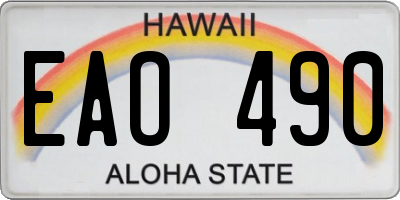 HI license plate EAO490