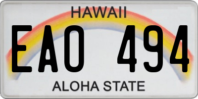 HI license plate EAO494