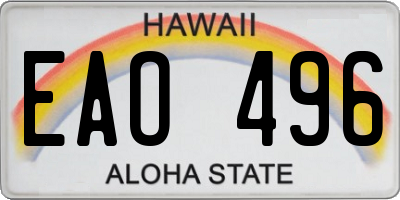 HI license plate EAO496