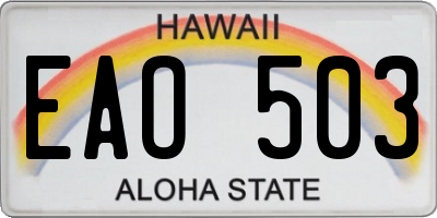 HI license plate EAO503