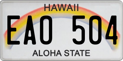 HI license plate EAO504