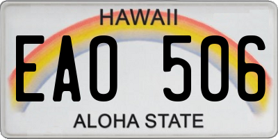 HI license plate EAO506