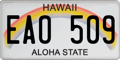 HI license plate EAO509