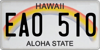 HI license plate EAO510