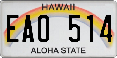 HI license plate EAO514