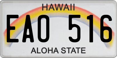 HI license plate EAO516