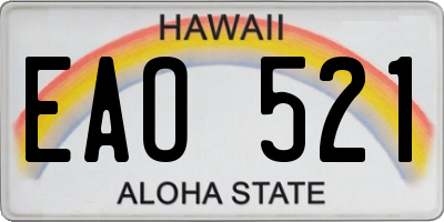 HI license plate EAO521