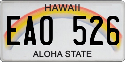 HI license plate EAO526