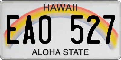 HI license plate EAO527