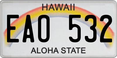 HI license plate EAO532