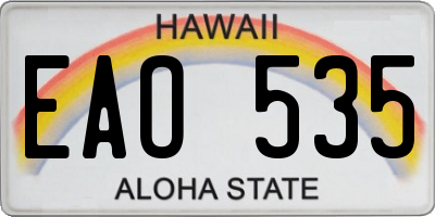 HI license plate EAO535